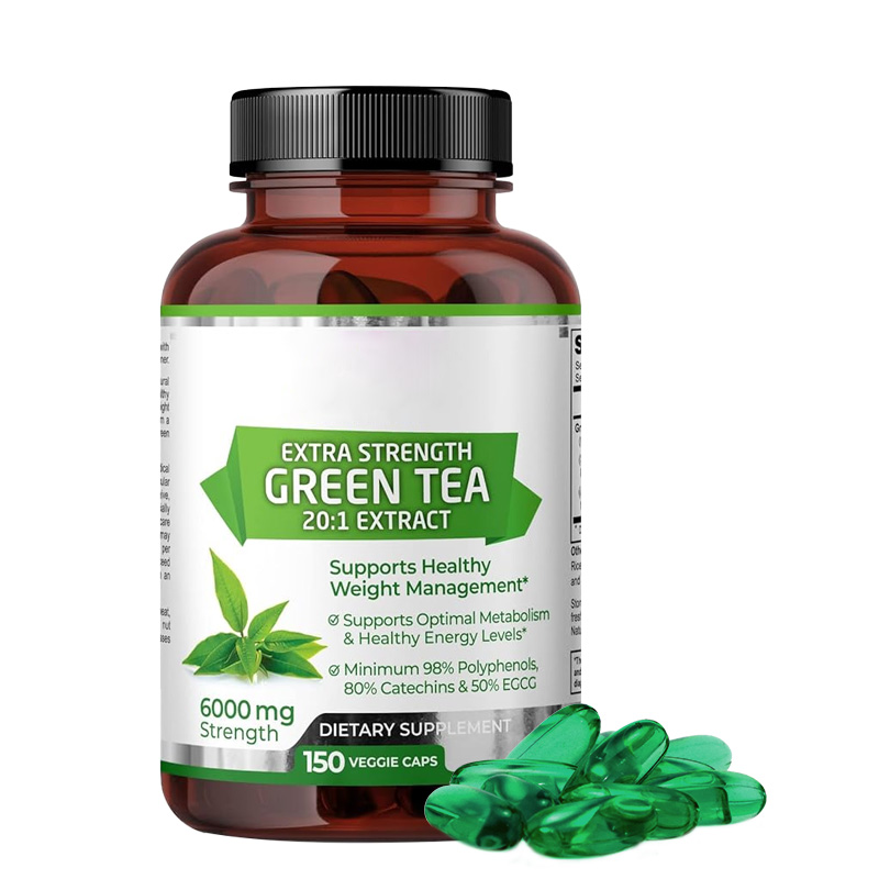 OEM Green Tea Extract Capsules Supplement 98% Polyphenols