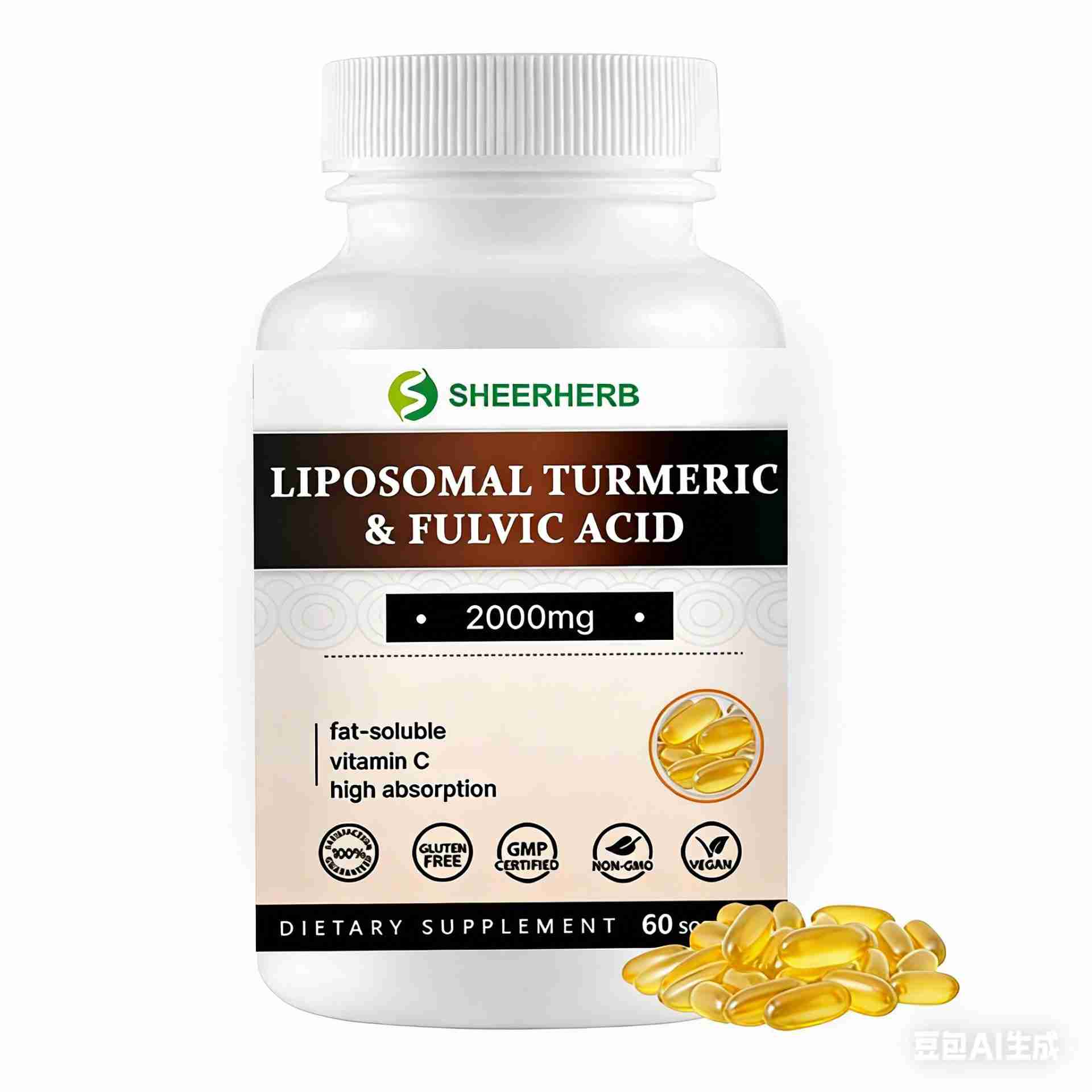 Private Label Liposome Turmeric Softgels 2000mg